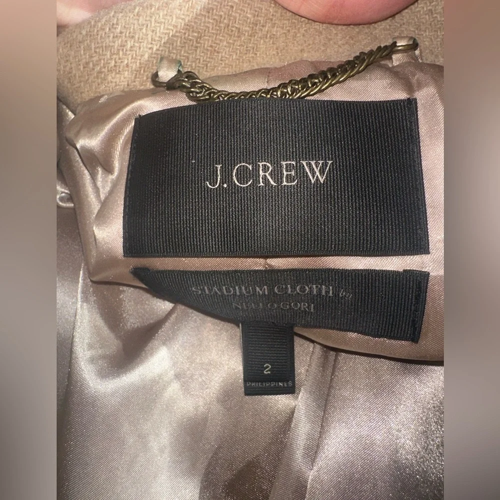 J.Crew Stadium-Cloth Cocoon Coat in Camel Beige Size 2 - Italian Nello Gori Wool - Picture 9 of 11